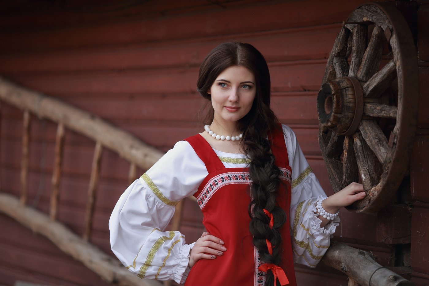 Girls in Slavic costumes’s look of the day — catch her live in Dhaka