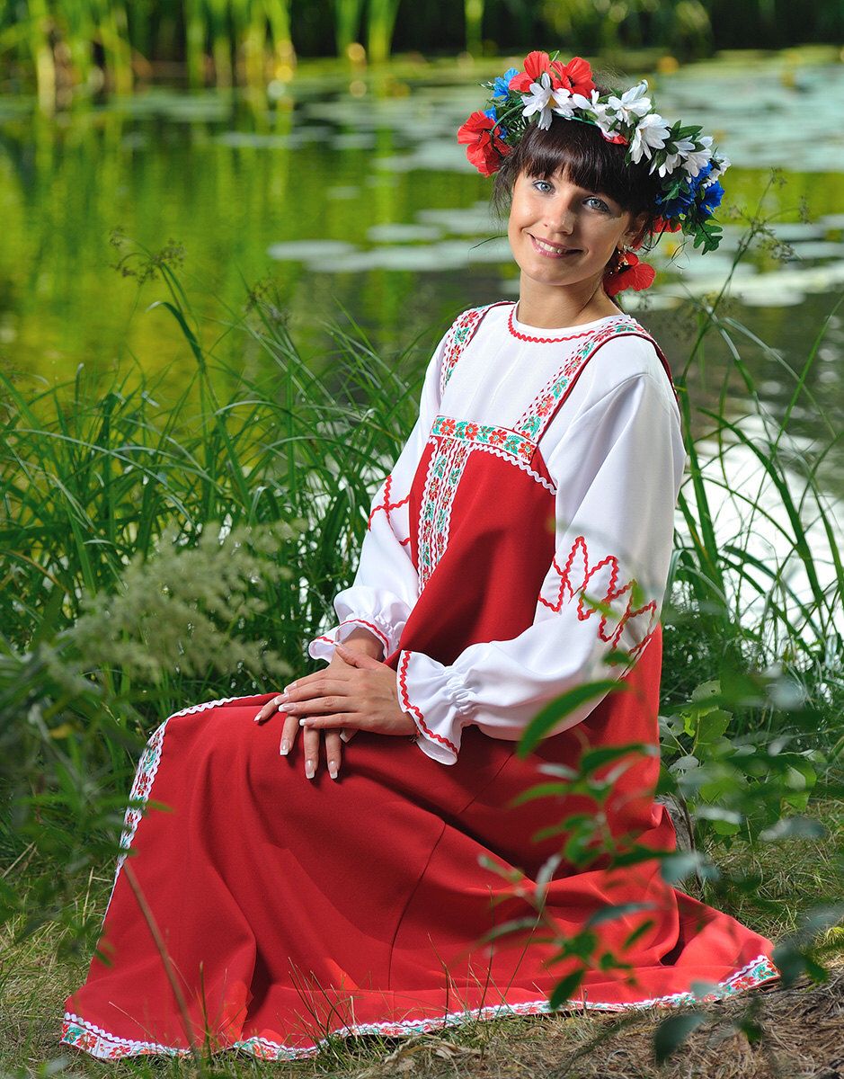Beautiful girl Girls in Slavic costumes in Dhaka